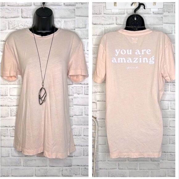 Pink by Victoria’s Secret Oversized Tee Tshirt Shirt Size Small - Picture 1 of 8